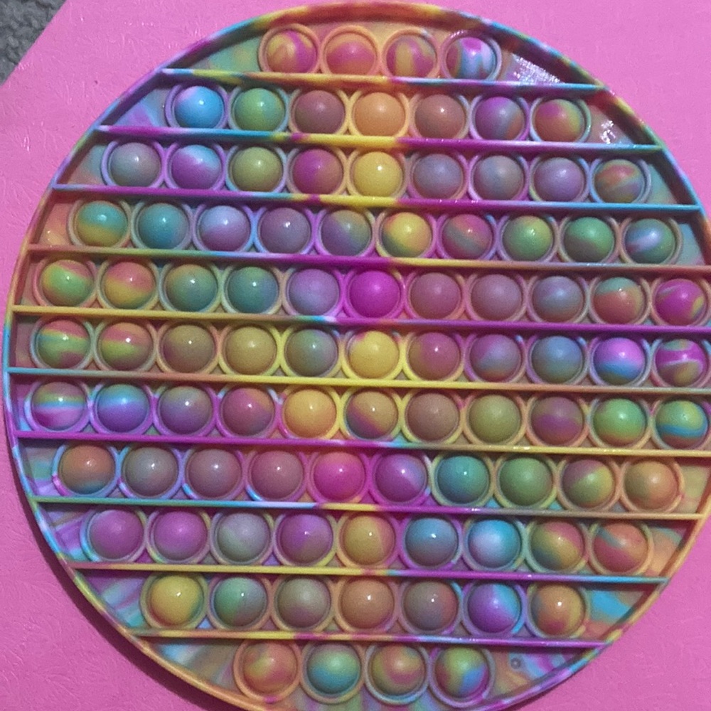 Pop it multi color tie-dye 9 x 9 circle Fidget